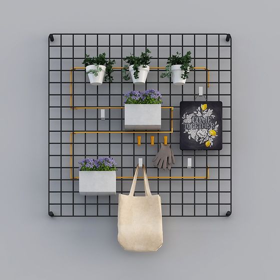 Unique Low-Polygon Grid Decorative Shelf 3D model