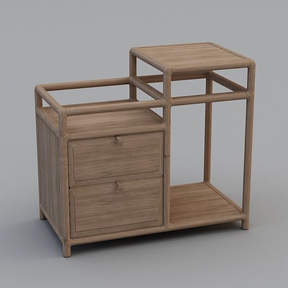 Minimalist Bamboo Sideboard 3D model