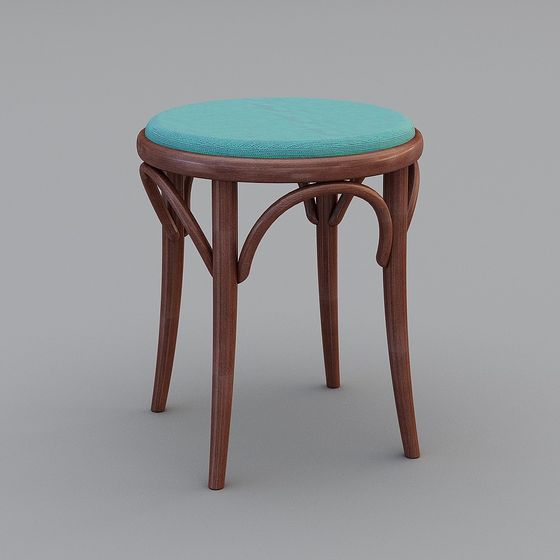 Elegant Low-Polygon Stool 3D model for Modern Design