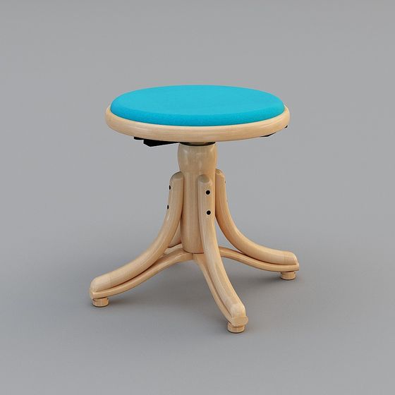 Chic Blue Stool 3D model for Modern Interiors