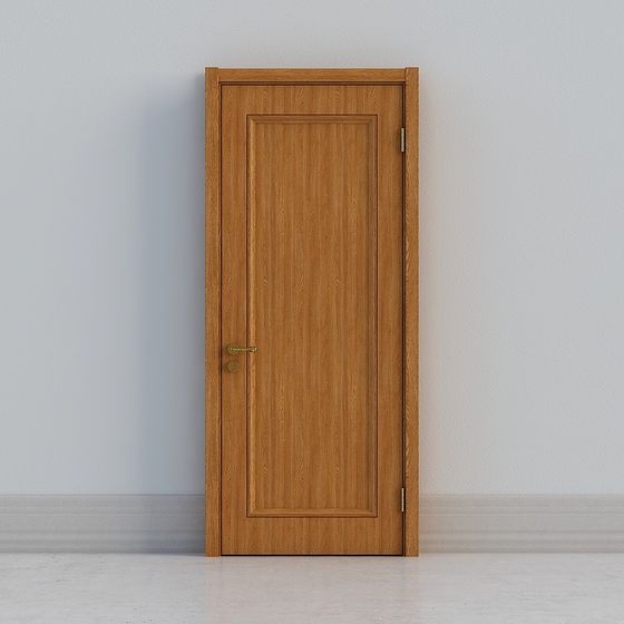 Minimalist Wooden Door 3D Model