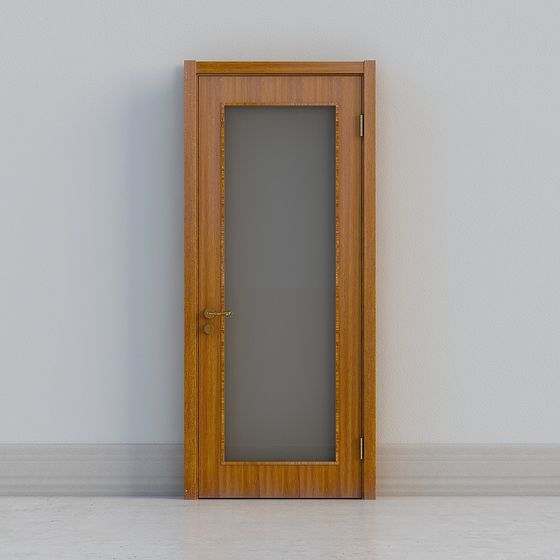 Elegant Low-Poly Wooden Door 3D model
