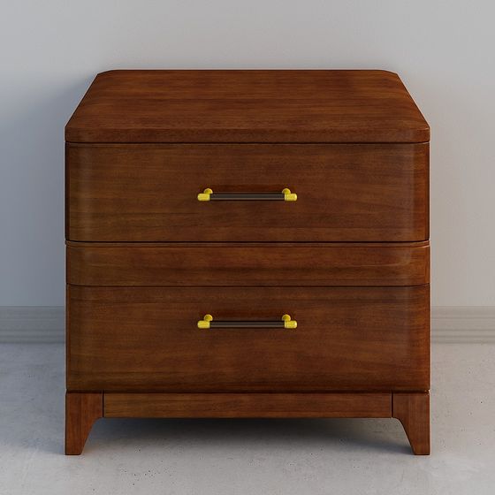 Minimalist Wooden Nightstand 3D model