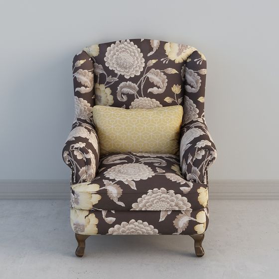 Elegant Earthy Tiger Chair 3D Model - Buck Manor S5086