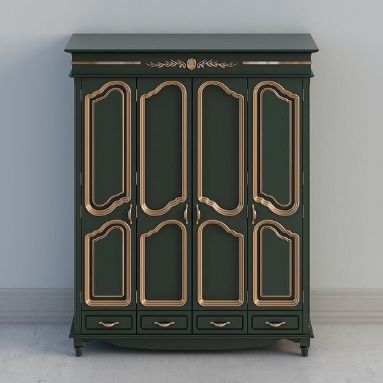 Elegant Green Wardrobe 3D model
