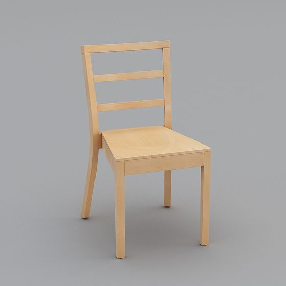 Stylish Wooden Chair 3D model for Modern Aesthetics