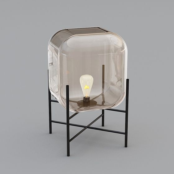Glass Shade Table Lamp 3D model