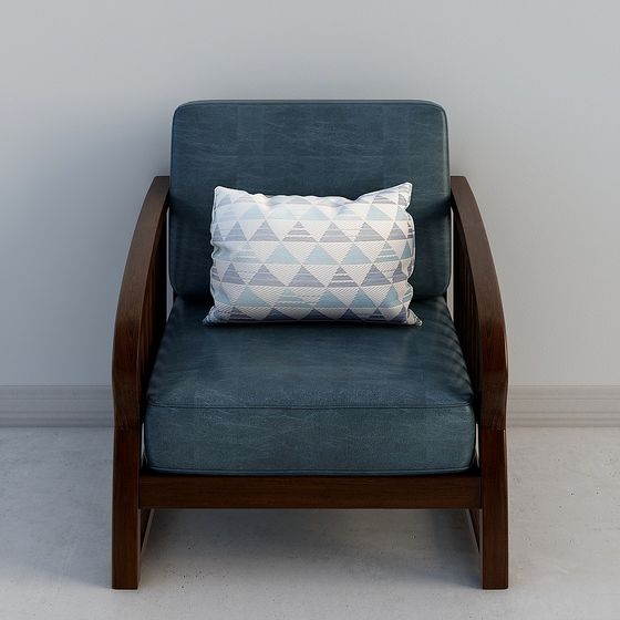 Elegant Low-Polygon Armchair 3D model