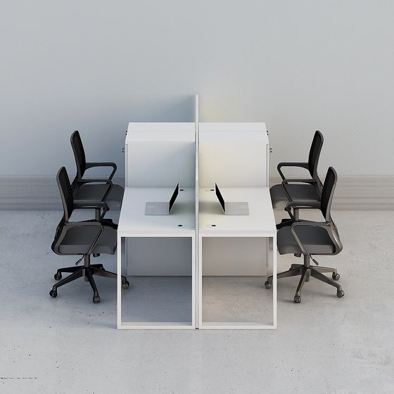 Modern Minimalist Office Desk 3D model