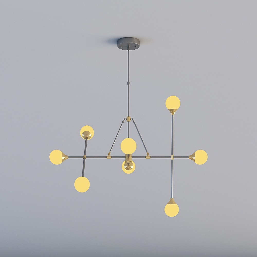 Geometric Chandelier 3D model for Modern Interiors
