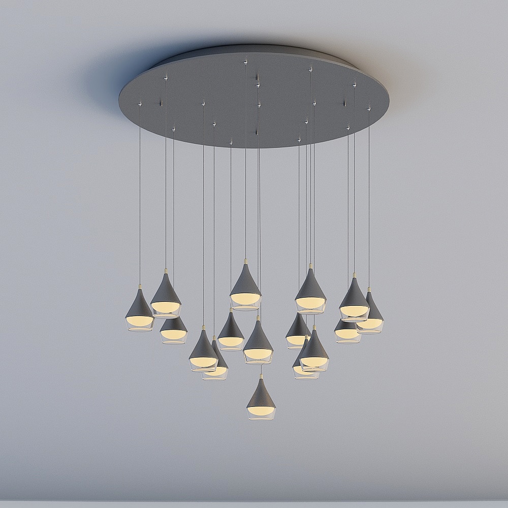 Modern Suspended Lighting Fixture 3D model