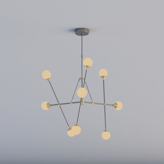 Sputnik Geometric Chandelier 3D model