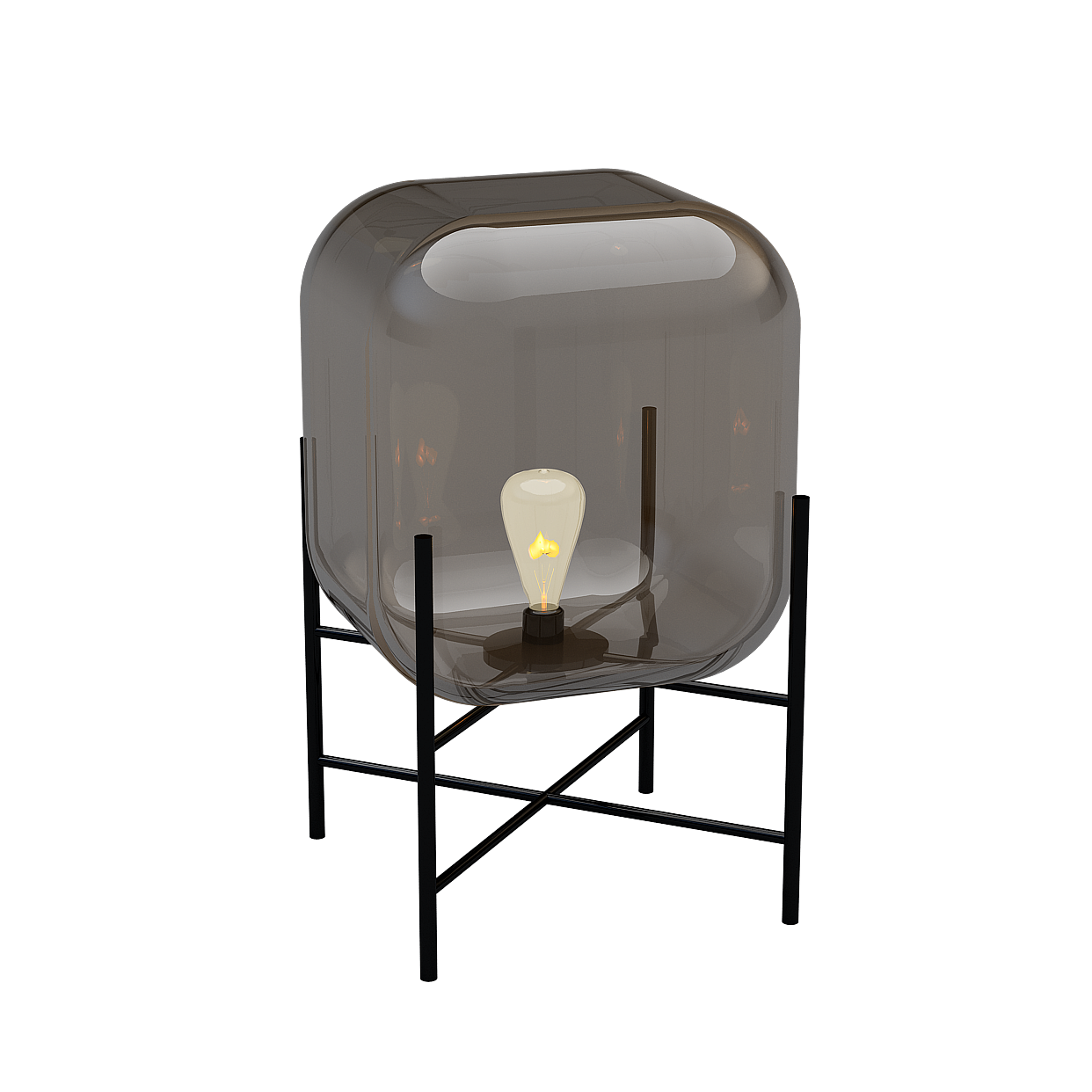 Glass Shade Table Lamp 3D Model – Minimalist Transparent Design