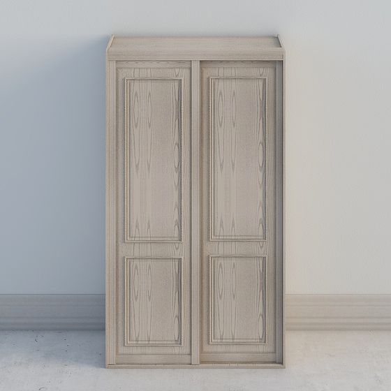 Vintage-Inspired Low-Poly Wardrobe 3D model