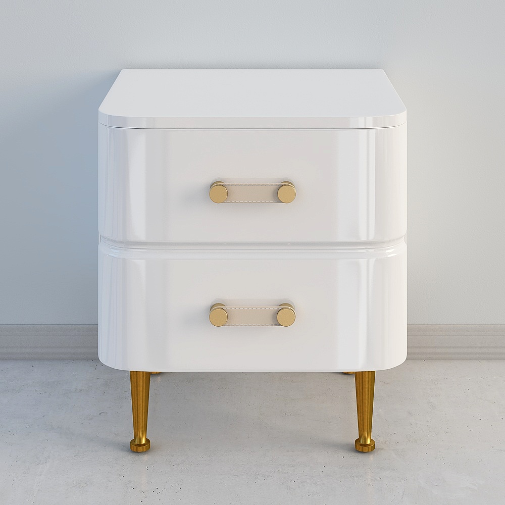 Yvonne Art Vivian /Light Luxury Ngăn kéo Lưu trữ Phòng ngủ Đầu giường Bộ lưu trữ Đầu giường Trắng 271E-1