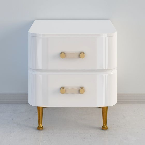 Yvonne Art Vivian /Light Luxury Ngăn kéo Lưu trữ Phòng ngủ Đầu giường Bộ lưu trữ Đầu giường Trắng 271E-1