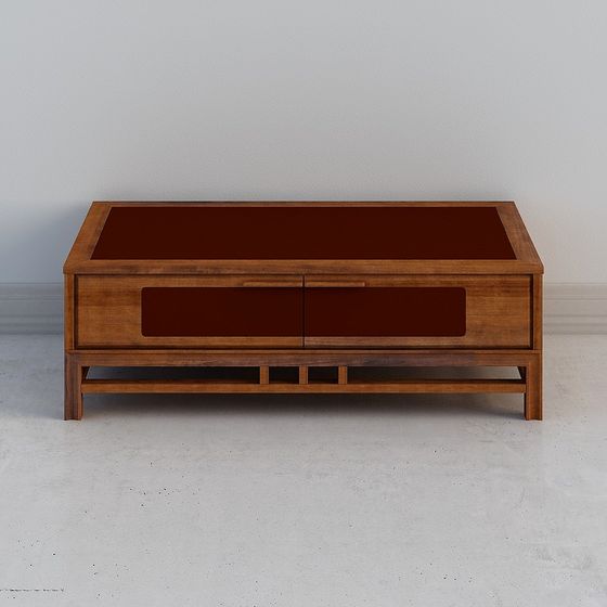 Elegant Wooden Storage Coffee Table 3D model