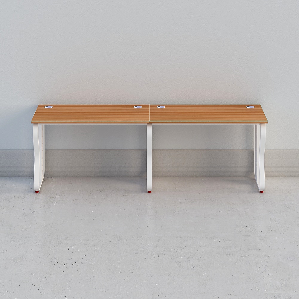 Elegant Double Office Desk 3D model for Modern Environments