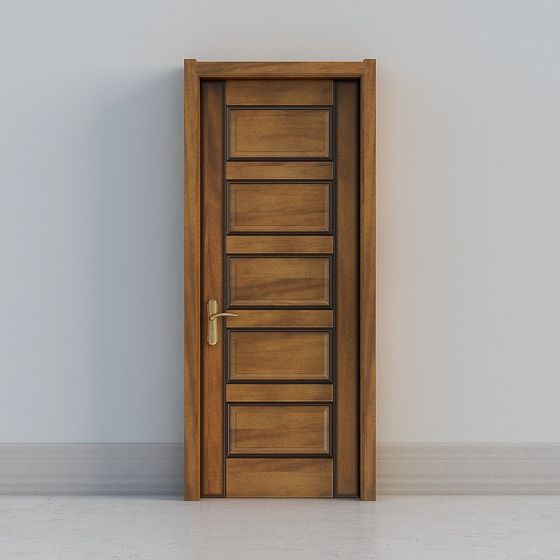 Stylish Wooden Door 3D model with Detailed Design