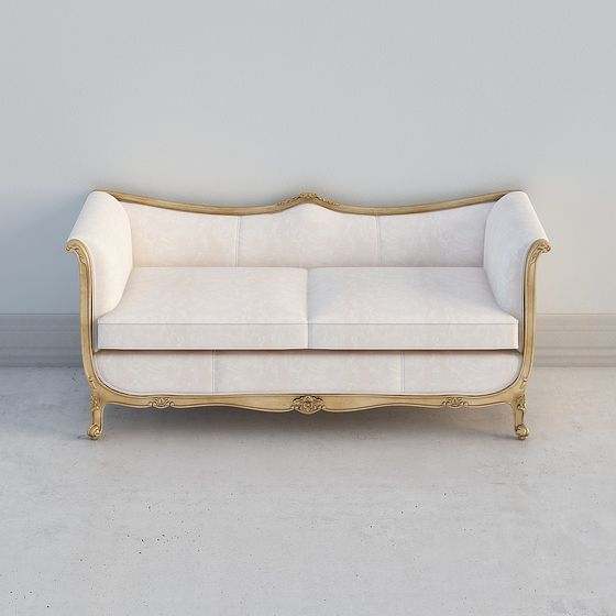 Elegant Classical-Inspired Sofa 3D Model