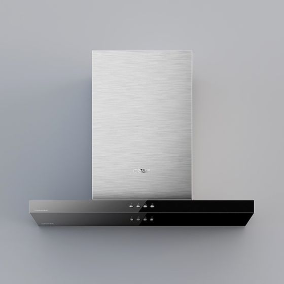 Sleek Modern Kitchen Range Hood 3D model