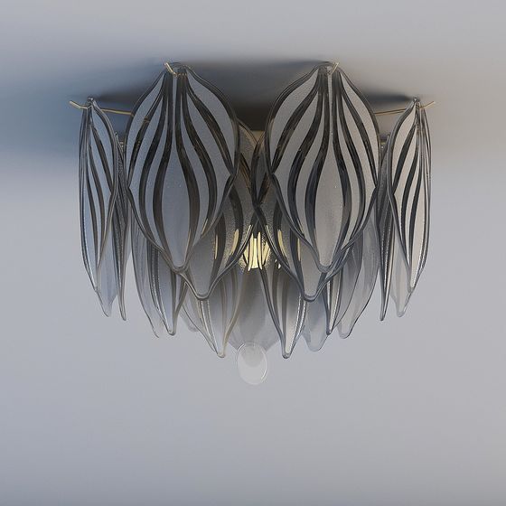 Elegant Streamlined Chandelier 3D model