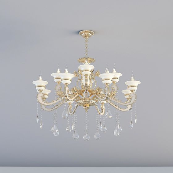 Elegant Vintage Chandelier 3D model