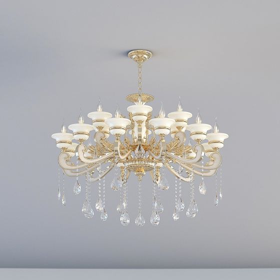 Low-Poly Elegant Chandelier 3D Model
