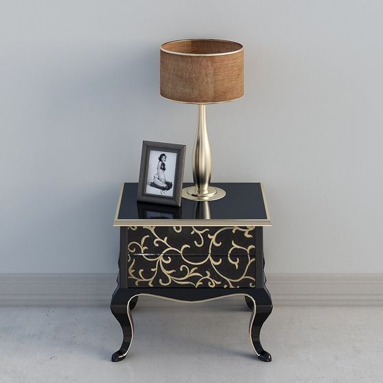 Vintage Luxury Nightstand 3D model
