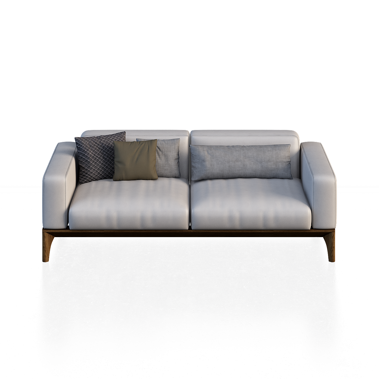 Modern Minimalist Sofa 3D Model – Low-Poly Fabric Upholstery