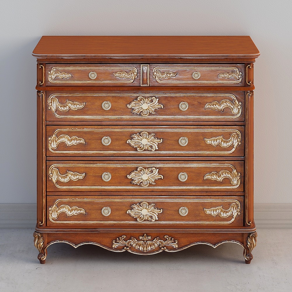 Elegant French Vanity Table 3D model