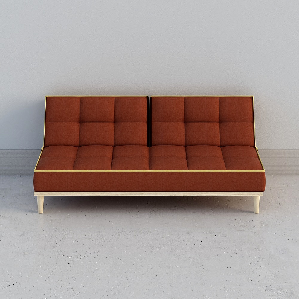 Modern Minimalist Orange Sofa 3D model