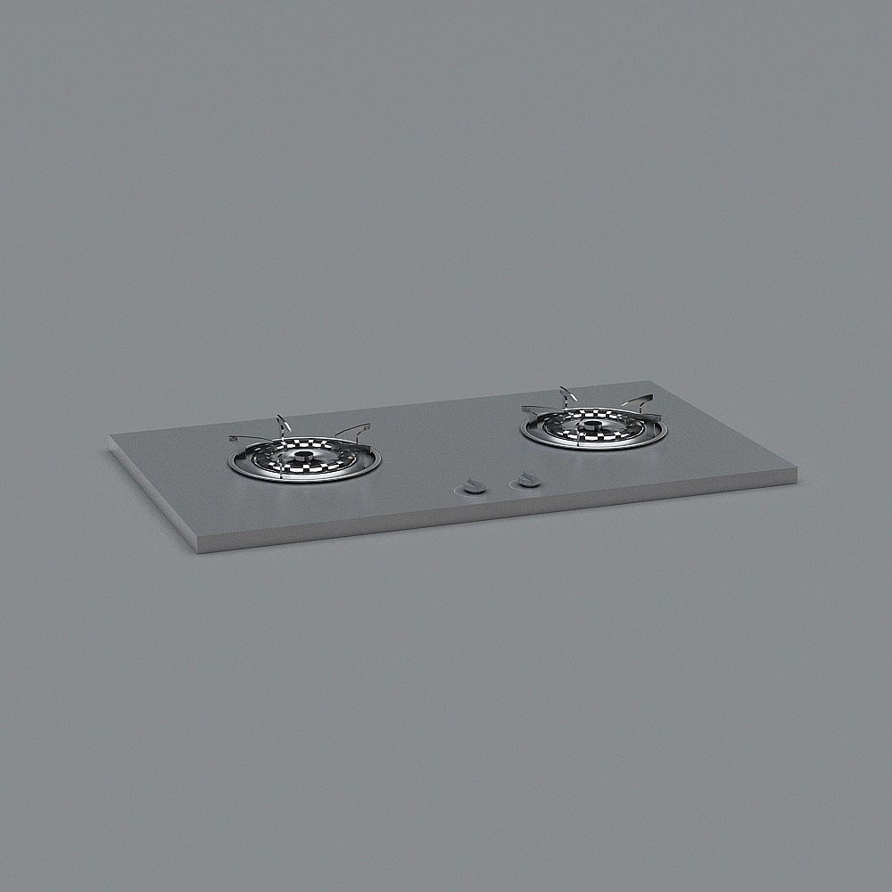 Minimalist Low-Poly Kitchen Stove 3D Model