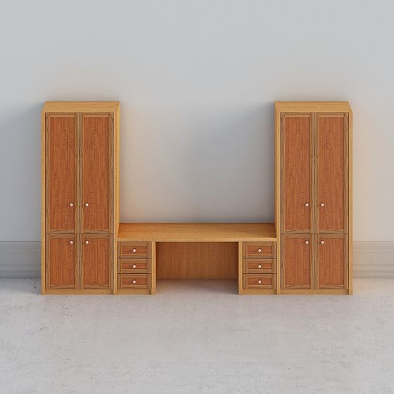 Modern Minimalist Symmetric Furniture Set 3D model