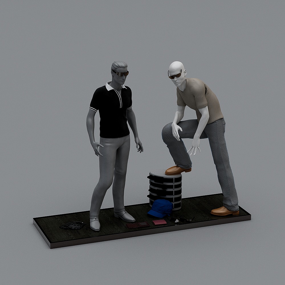 Urban Stroller Low-Poly 3D Model