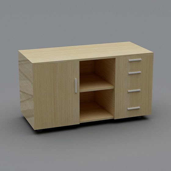Wooden Storage Cabinet 3D model
