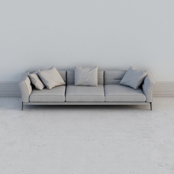 Chic Low-Polygon Sofa 3D model for Contemporary Spaces