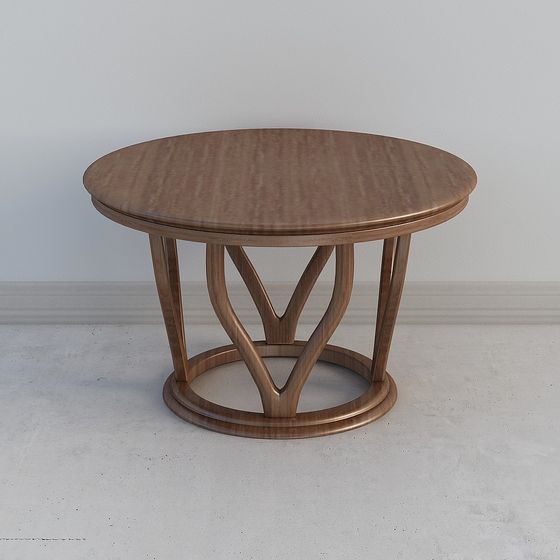 Elegant Low-Poly Round Table 3D model