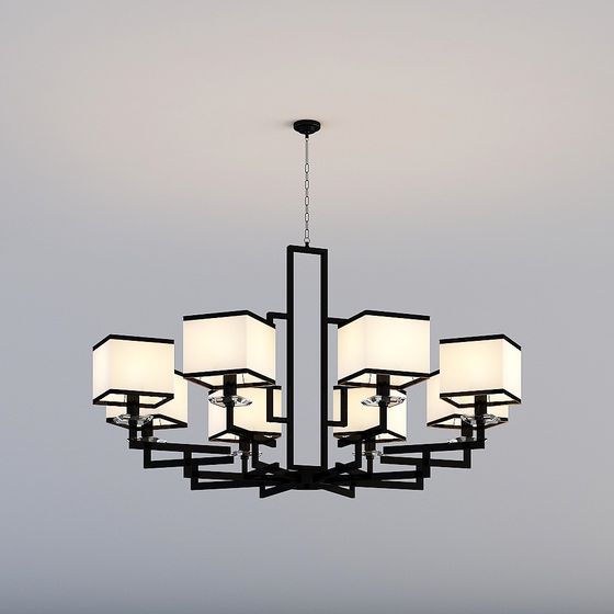 Elegant Geometric Chandelier 3D model
