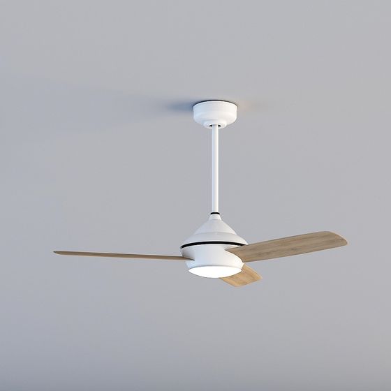Stylish Low-Poly Ceiling Fan 3D model for Modern Spaces