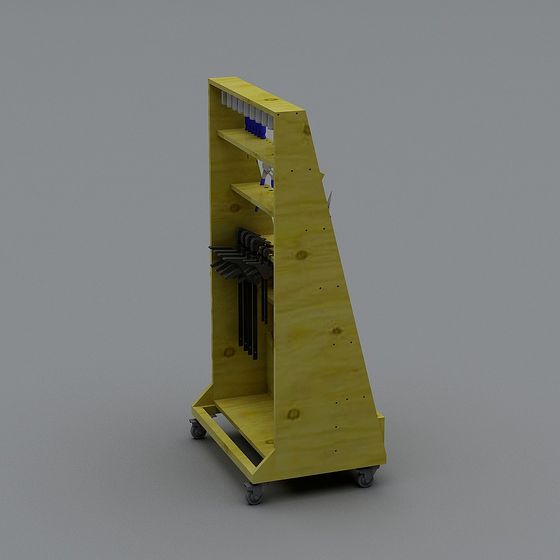 Industrial Aesthetic Mobile Tool Rack 3D model