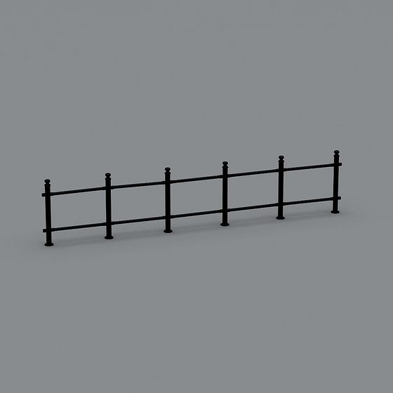 Elegant Black Wrought Iron Fence 3D Model for Creative Projects