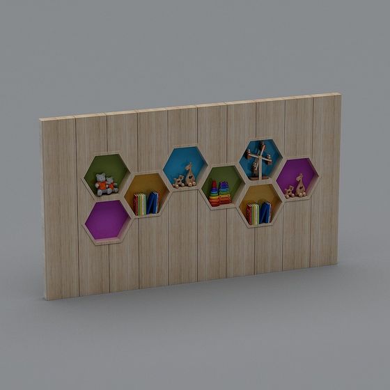Hexagon Wall Shelf 3D model