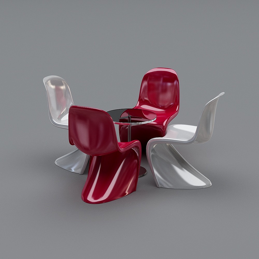 Futuristic Dining Set 3D model