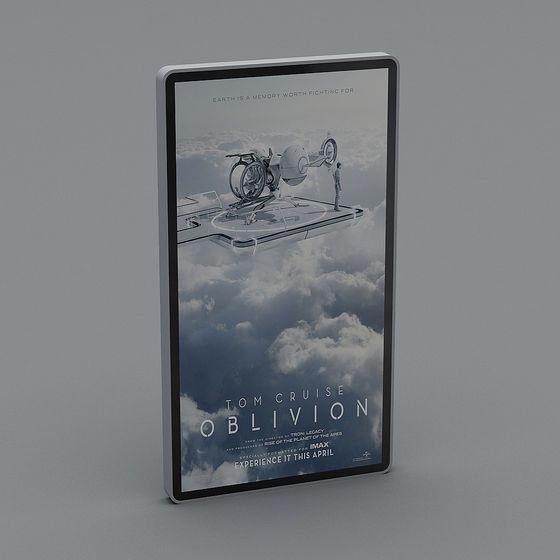 Movie Poster Advertising Lightbox 3D Model in Black