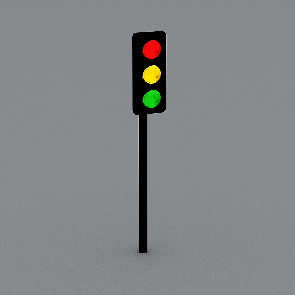 Low-Poly Traffic Light 3D model