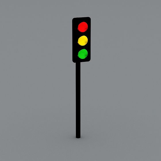 Low-Poly Traffic Light 3D model