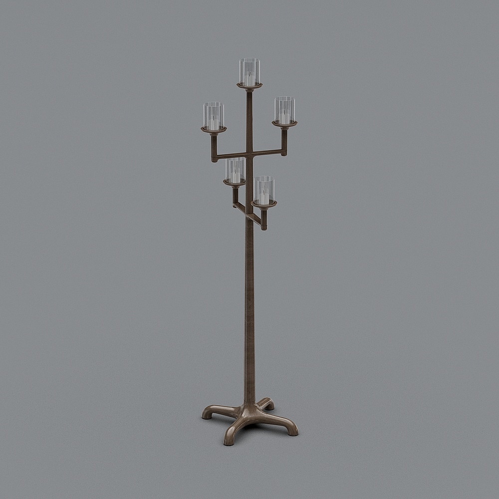 Elegant Vintage Candle Holder 3D model