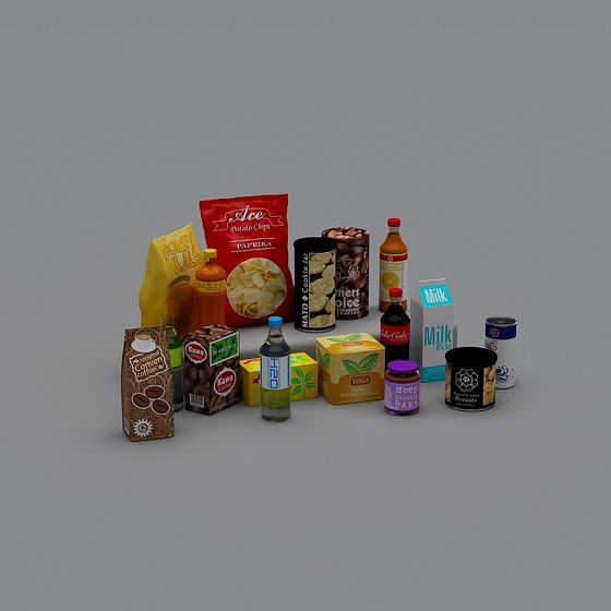 Vibrant Supermarket Shelf 3D Model Collection