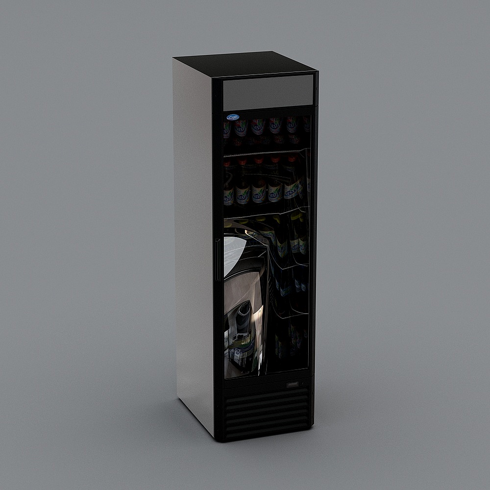 Sleek Low-Poly Refrigerator 3D model